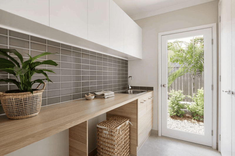 overheads and cupboards in the laundry area 